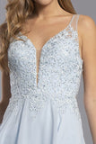 High and Low Homecoming Short Dress Sky Blue