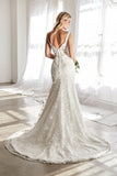 Cinderella Divine TY01 Fitted Bridal Gown With 3D Floral Appliques And Corset Structured Bodice