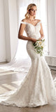 Cinderella Divine TY01 Fitted Bridal Gown With 3D Floral Appliques And Corset Structured Bodice