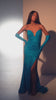 Ladivine CD889 Long Strapless Glitter Stretch Gown with Gloves