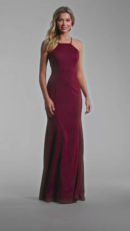 Poly USA | Ed Young 8156 Halter Long Dress Cut-Out Back with Slit