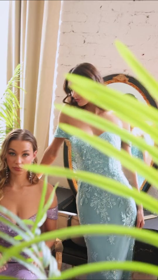 Ladivine OC014 Embellished Off the Shoulder Mermaid Gown