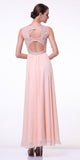 Cut-Out Back Champagne Sleeveless Long Formal Dress