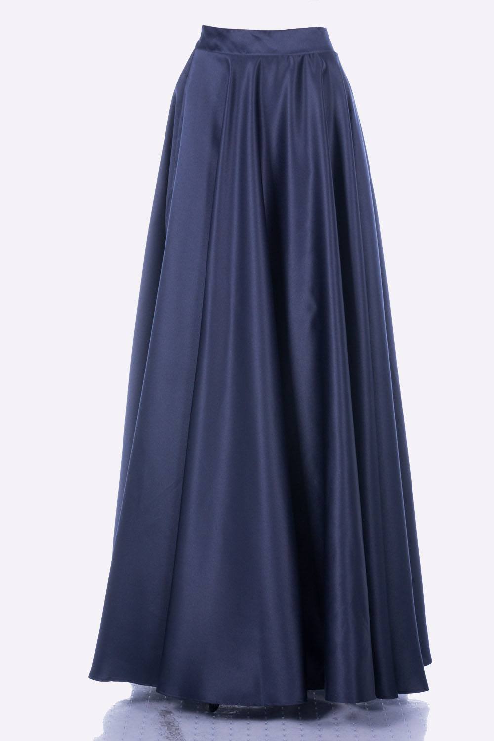 Poly USA SK10 Long Satin Skirt With Side Pockets - Navy Blue / L