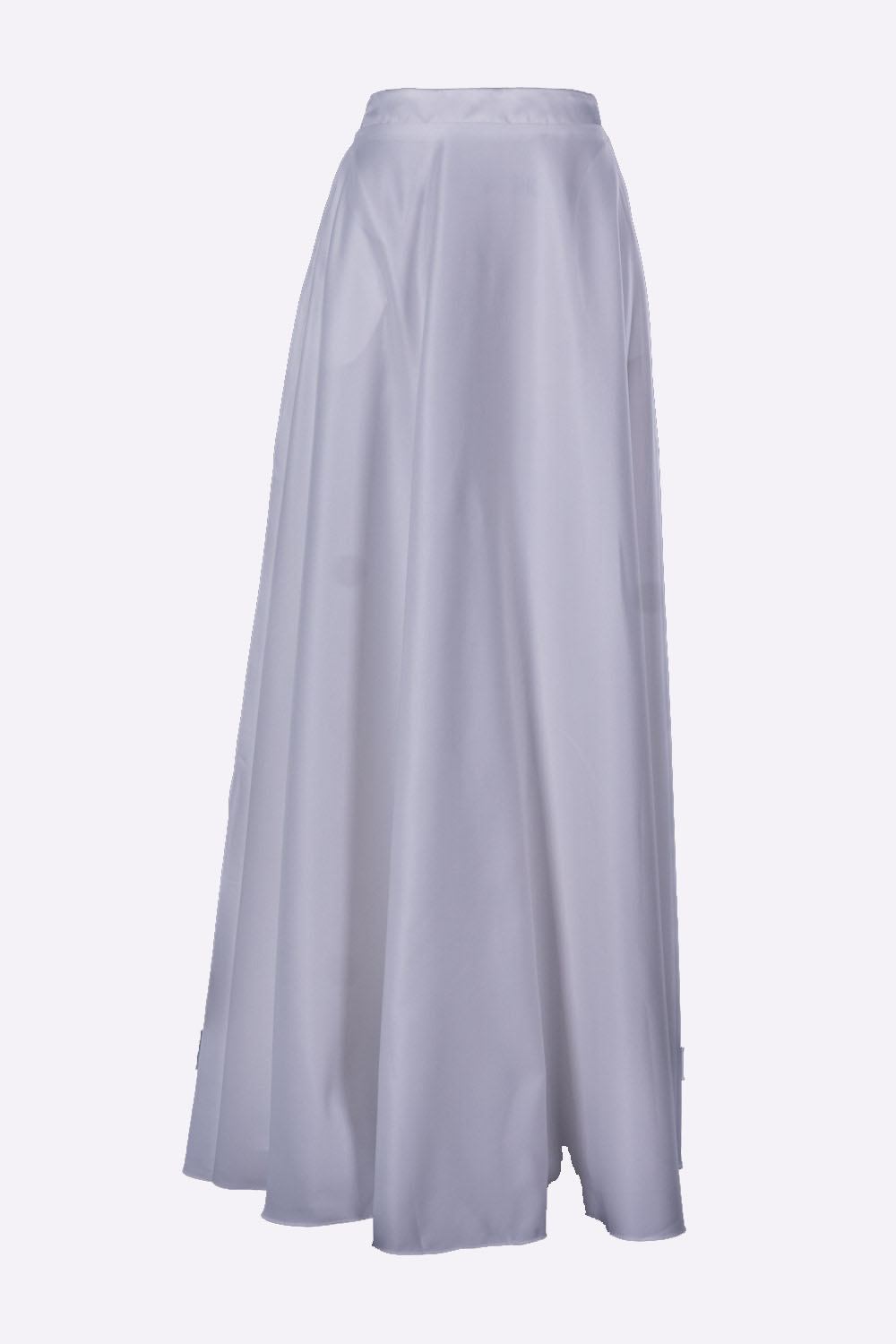 Poly USA SK10 - Long Off White Satin Skirt Side Pockets