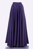 Poly USA SK10 - Long Purple Satin Skirt Side Pockets