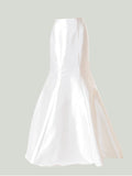 Poly USA SK14 - Off White Long Mermaid Mikado Skirt 