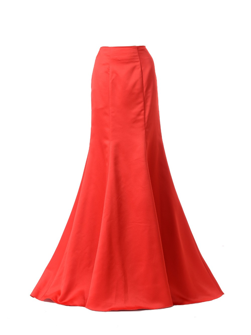 Poly USA SK18 - Red Mermaid Skirt Satin Ruffled Back 