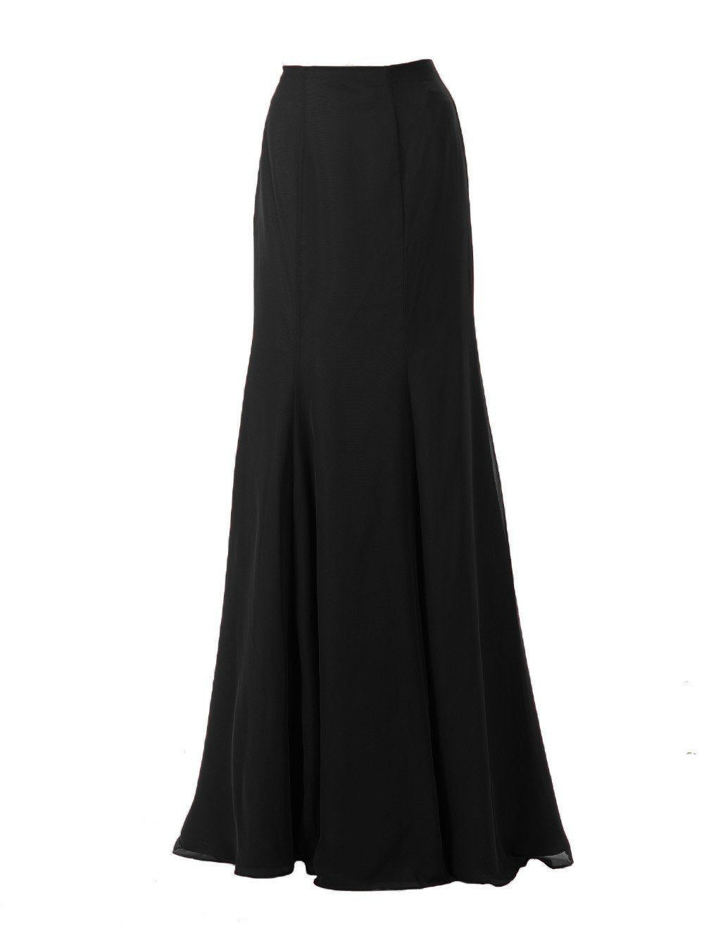 Poly SK24 - Full Length Chiffon Skirt Black