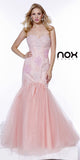 Formal Trumpet Gown Bashful Pink Lace/Embroidery Sweetheart