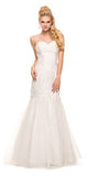 Formal Trumpet Gown Ivory Lace/Embroidery Sweetheart