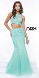 Hot Trend Two Piece Prom Gown Mint Green Mermaid Tulle Skirt