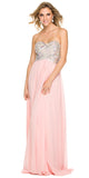 Sparkly Prom Dress Bashful Pink Floor Length Strapless Empire