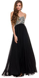 Sparkly Prom Dress Black Floor Length Strapless Empire