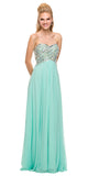 Sparkly Prom Dress Mint Green Floor Length Strapless Empire
