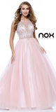 Long Sweet 16 Tulle Dress A Line Blush/Pink Sleeveless Ball Gown