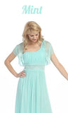 Ruched Bodice Single Strapped Mint A Line Cocktail Dress