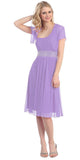 Ruched Bodice Single Strapped Lilac A Line Cocktail Dress