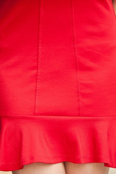 Short Red Dress Peter Pan Collar Back Zipper Sleeveless