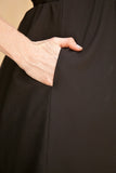 Sleeveless Black Polka Dot Lace Overlay Dress Wide Straps Pockets