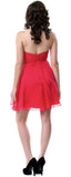 Red Damas Dress Above Knee Chiffon Strapless Jewels Empire A Line