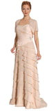 CLEARANCE - Juliet 1044 Spaghetti Strap Chiffon Formal Dress Multi Ruffle Hem (Size 4XL)