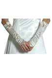 Satin White Gloves Ivory Gloves Satin Mid Length Fingerless Bridal