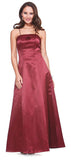 Plus Size Burgundy Bridesmaid Dress Poly Satin Spaghetti Strap A Line Gown