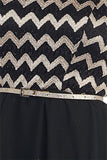 Short Black High Low Chiffon Dress Semi Formal Strapless Includes Belt