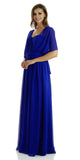 Poly USA 7156 - Long Convertible Chiffon Dress Royal Blue 10 Different Looks