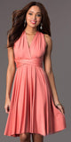 Short Convertible Jersey Dress Coral 20 Different Looks