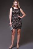 Sleeveless Short Lace Ivory Sheath Mini Dress Tank Straps