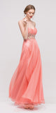 Ruched Sweetheart Neckline Strapless Coral Ball Gown
