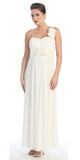 Ankle Length Chiffon Maternity Bridesmaid Gown Ivory Dress Flowy