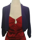 Mid Length Purple Bolero Jacket Stretch Shrug Bridal Wedding Jacket