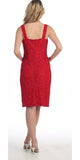 Modest Red Short Lace Dress With Matching Bolero Jacket