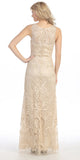 Plus Size Floor Length Lace Evening Gown Champagne Gold Wide Straps