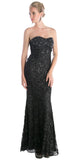 Red Carpet Black Celebrity Lace Formal Gown Long Strapless Beads