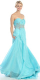 Ruched Sweetheart Neckline Strapless Baby Blue Ball Gown