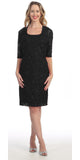 Modest Black Short Lace Dress With Matching Bolero Jacket