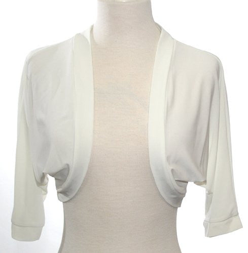 White Bolero Jacket Stretch Georgette Bolero Shrug Mid Length