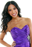 Apple Green Strapless Sweetheart Bridesmaid Dress Long Full Length Satin Gown Broach